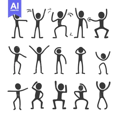 Stick Figures Engaging in Various Activities