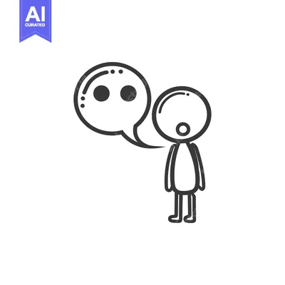 Stick Figure Speaking with Speech Bubble
