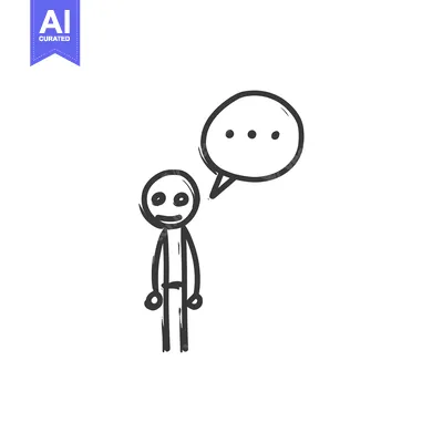 Aset premium populer: Stick Figure with Thought Bubble and Ellipses