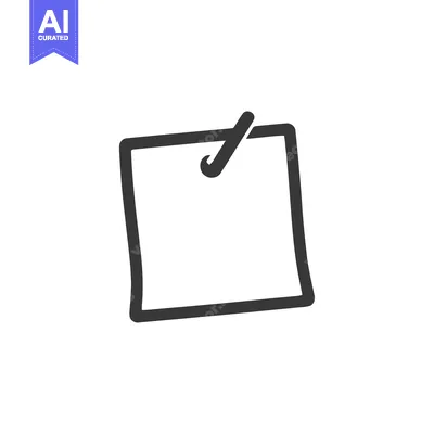 Simple Dark Gray Note with Clip Icon on White Background