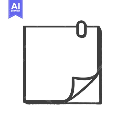 Minimalist Sticky Note with Paperclip and Folded Corner Icon