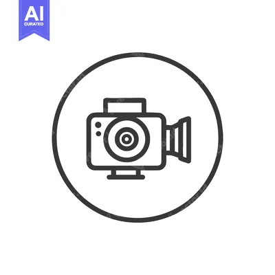 Popular premium asset: Retro Camcorder Icon in Circle, Minimalist Line Art Design