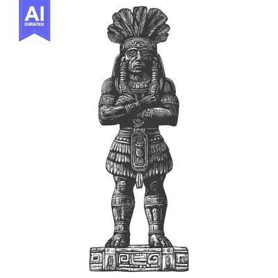 Aset premium populer: Stone Statue of a Mayan Warrior with Crossed Arms