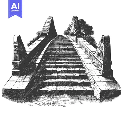 Stone Steps Leading Up to Ancient Mayan Temples