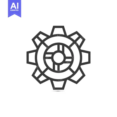 A Black and White Line Drawing of a Gear