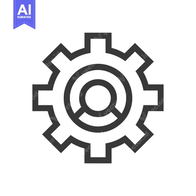 A Black and White Line Drawing of a Gear
