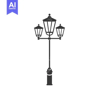 Street Lamp With Three Light Fixtures