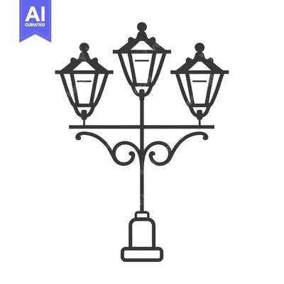Popular premium asset: Street lamp with three lights and ornate base