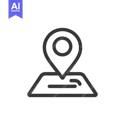 Aset desain premium: Minimalist Location Pin Icon on Map, Modern Design, Navigation Symbol