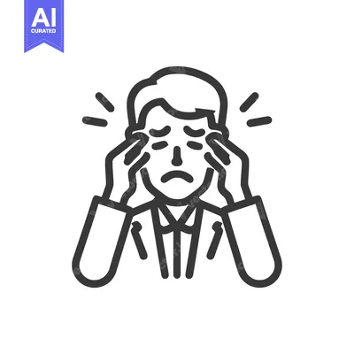 Aset premium populer: Businessman Suffering from Headache, Stress, and Pressure - Vector Ico