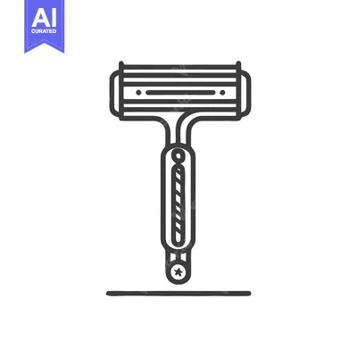 Premium design asset: Minimalist Razor Icon: Clean Shave, Grooming Essential, Line Art