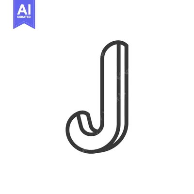 Aset desain premium: Stylized 3D Outline of the Letter J
