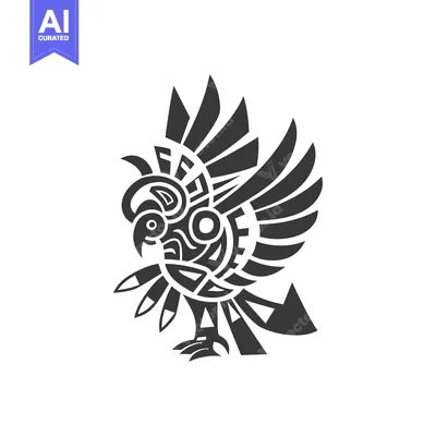 Aset premium populer: Stylized Black and White Eagle with Geometric Design