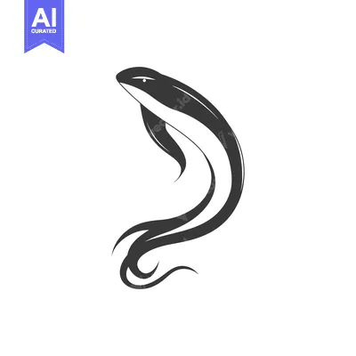 Stylized Black and White Fish Illustration
