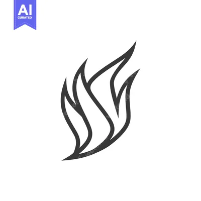 Aset desain premium: Stylized Black and White Flame Graphic