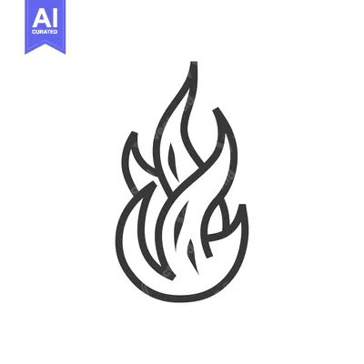Aset premium populer: Stylized Black and White Flame Icon
