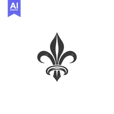 Stylized Black and White Fleur-de-lis Design