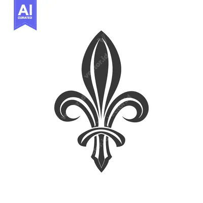 Aset desain premium: Stylized Black and White Fleur-de-lis Design