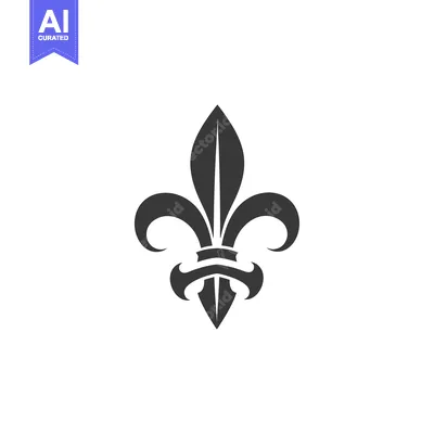 Stylized Black and White Fleur-de-lis Design