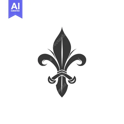 Stylized Black and White Fleur-de-lis Design