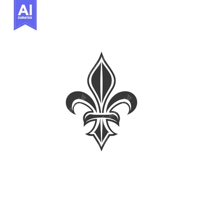 Stylized Black and White Fleur-de-lis Design