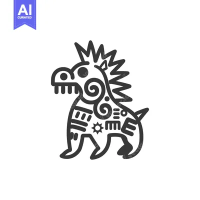 Aset desain premium: Stylized Black and White Illustration of a Dog