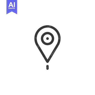 Popular premium asset: A Black and White Line Drawing of a Location Pin