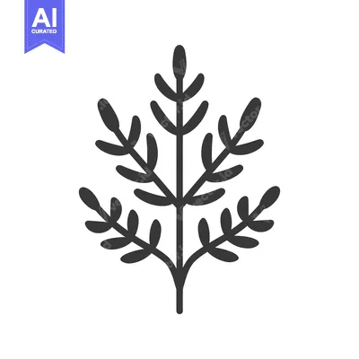 Popular premium asset: Stylized Black and White Illustration of a Plant Branch