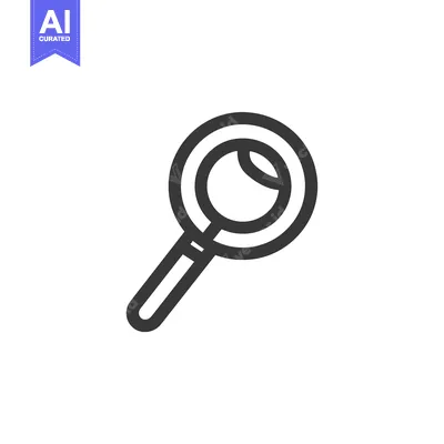 A Black and White Line Drawing of a Magnifying Glass