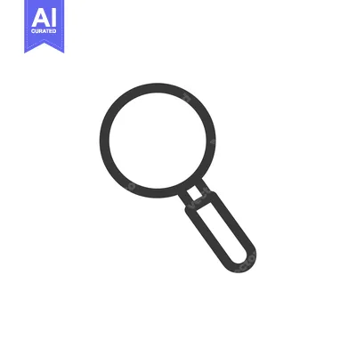 Aset premium populer: A Black and White Line Drawing of a Magnifying Glass