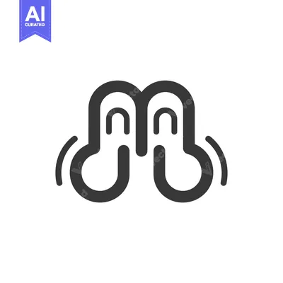 Aset desain premium: Stylized black and white illustration of two overlapping circles with