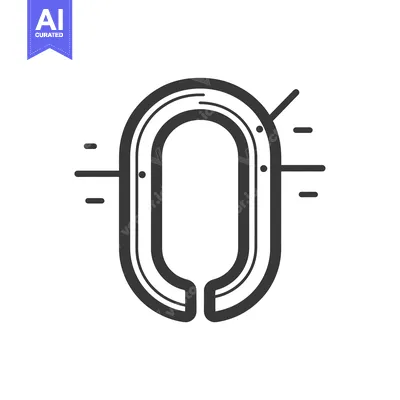 Aset desain premium: Stylized Black and White Image of a "0" with Dashes