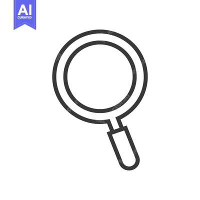 A Black and White Line Drawing of a Magnifying Glass