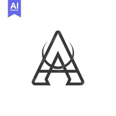 Premium design asset: Stylized Black and White Letter A Logo Design
