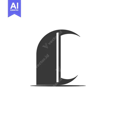 Stylized Black and White Letter C Logo