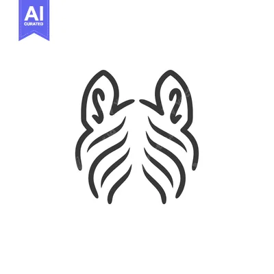 Premium design asset: Stylized Black and White Zebra Head Outline