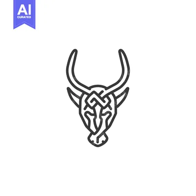 Popular premium asset: Stylized Bull Head with Intertwined Horns and Facial Details