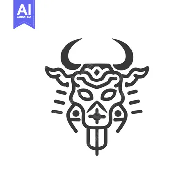 Stylized Bull Skull with Ornamental Details