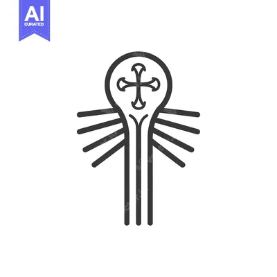Stylized Cross with Rays and Triple Lines