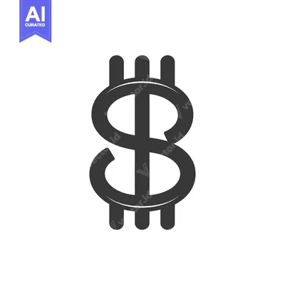 Stylized Dollar Sign Icon with Vertical Lines