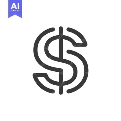 Aset desain premium: Stylized Dollar Sign with Circular Design Elements