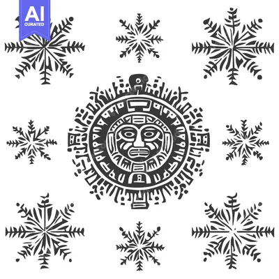 Popular premium asset: Stylized Face Surrounded by Snowflakes