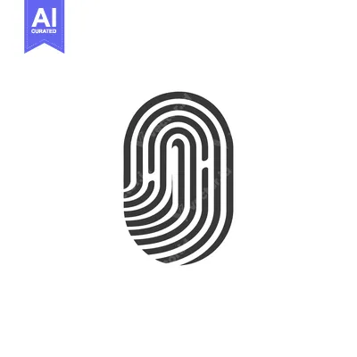 Stylized Fingerprint Icon in Gray on White Background