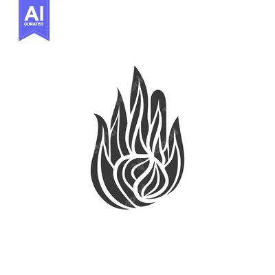 Premium design asset: Stylized Flame with a Rounded Center