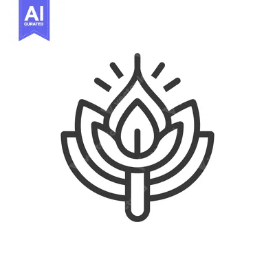 Aset desain premium: Stylized Flame with Leaf and Rays