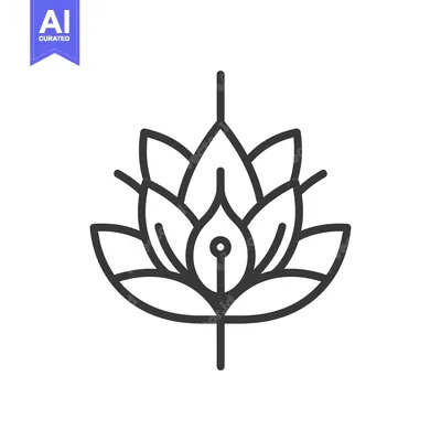 Stylized Flower with Circular Center and Symmetrical Petals