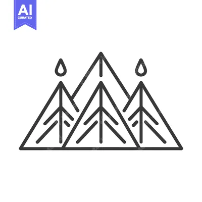 Stylized Geometric Mountain Range with Rain