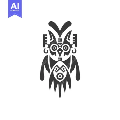 Stylized Geometric Owl with Sharp Features