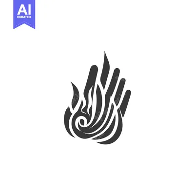 Aset premium populer: Stylized Hand-Shaped Flame Design