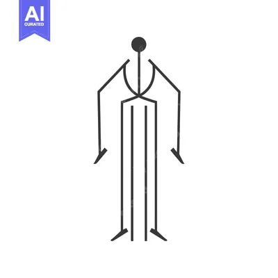 Aset premium populer: Stylized Human Figure with Arms Extended and a Circle Head
